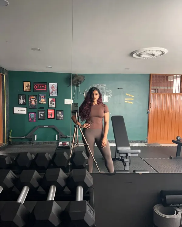 Posing in my favorite place, the BASE gym. This is my strength habitat, where I feel most at home.