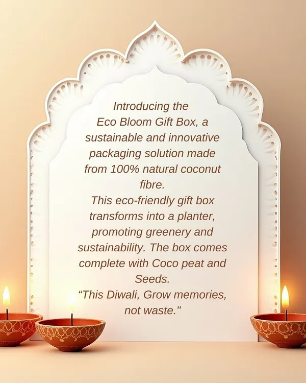 This explains the unique concept behind my Eco Bloom Gift Box. The packaging is made from 100% natural coconut fibre and transforms into a planter, complete with seeds and coco peat, for a zero waste gifting experience.