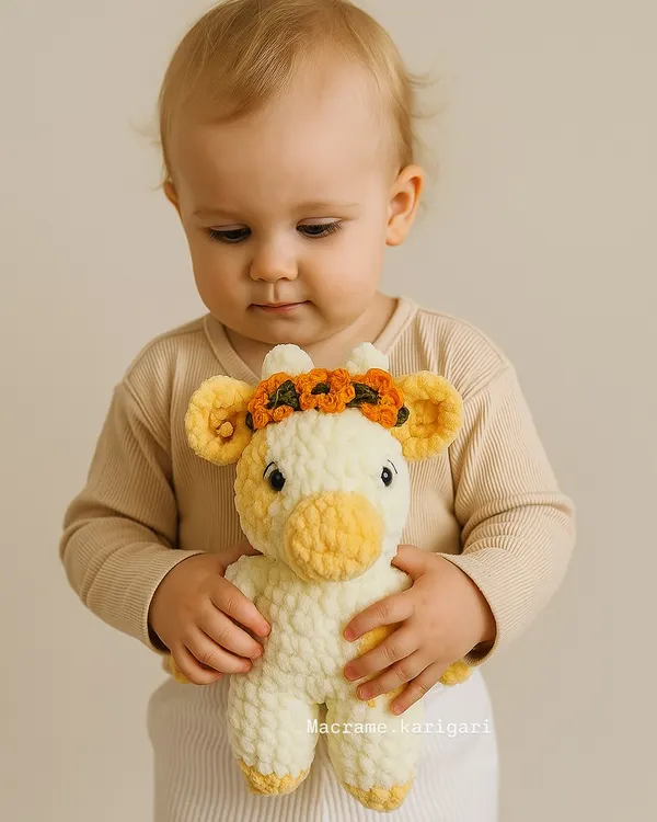 This is what pure joy looks like. Our crochet cow plushie, made with ultra-soft and baby-safe chunky yarn, is the perfect first friend for your little one. We design every toy to be a gentle, cuddly companion for delicate hands.