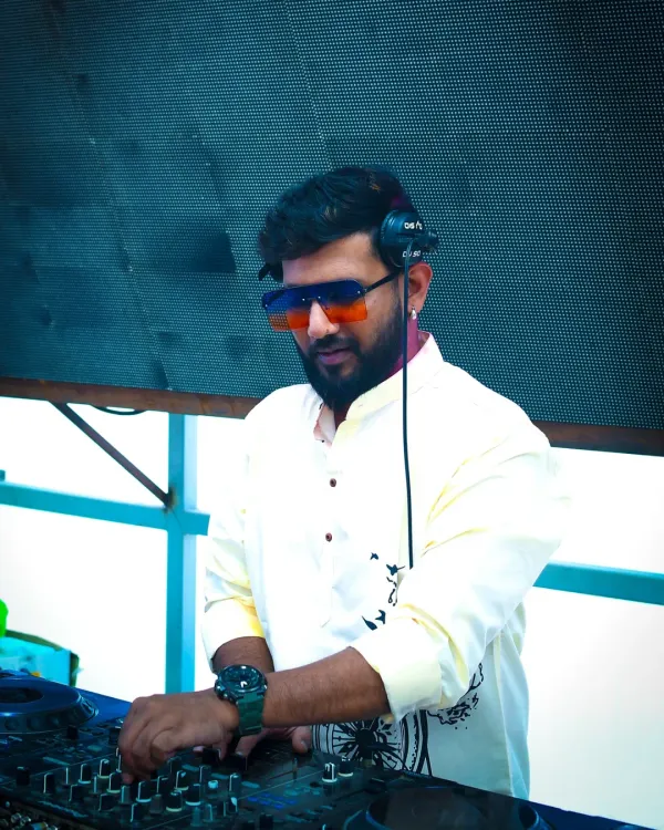 Behind the decks at a massive Holi event at Shift Marathahalli. The energy of a festival crowd is incredible.