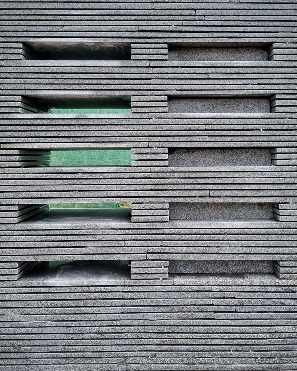 A mockup for a jaali screen at our Nandi Hills house. We are building the load-bearing walls using waste off-cuts from nearby granite slab processing, turning discarded material into a beautiful, functional architectural feature.