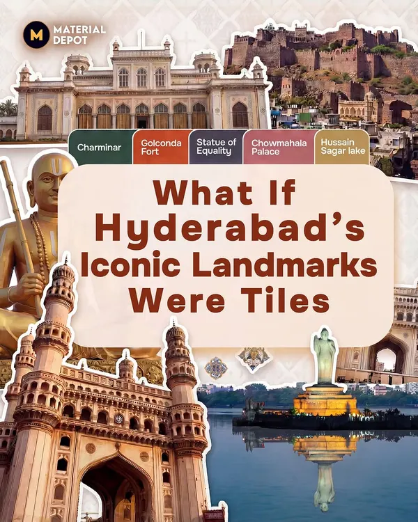 What if Hyderabad's iconic landmarks were tiles? This series reimagines the city's soul, from Charminar's geometry to Golconda's weathered stone, as patterns you can bring into your home.