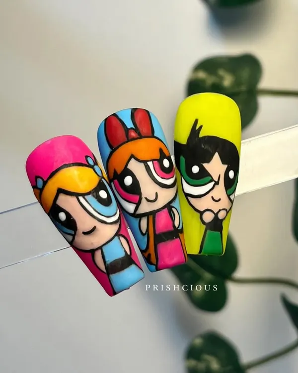 Creating perfect cartoon nail art is all about precision and understanding layers. I'll teach you the fine-lining and color-packing skills needed to paint iconic characters like the Powerpuff Girls.