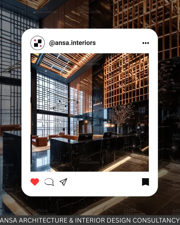 A hotel lobby should be a statement. For this project, I used bold geometry, luxurious black marble, and dramatic height to create a powerful first impression that is both modern and timeless.
