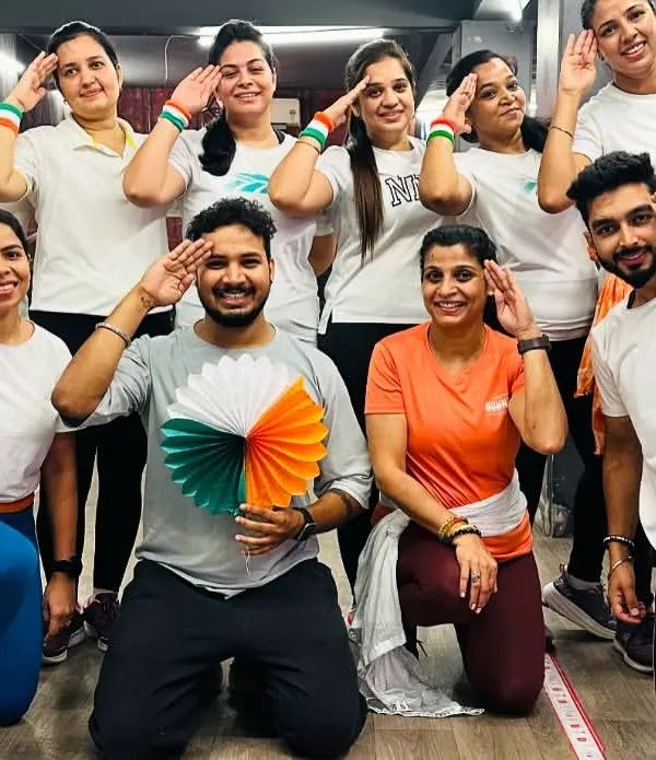 Celebrating Independence Day with patriotic fervor and fitness. Our tribe came together dressed in the tri-color, saluting the nation with energy and smiles.