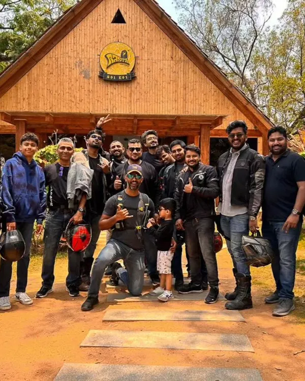 The whole gang together for our 5th-anniversary celebration. This is what DRCB is all about: riders from all walks of life coming together as one family.