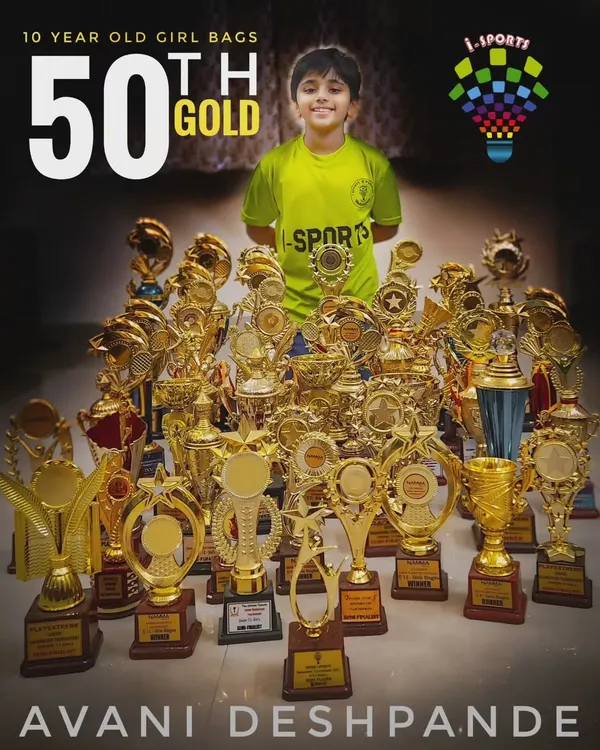 A monumental achievement. At just 10 years old, our young champion Avani Deshpande has already bagged her 50th gold title, a testament to her extraordinary skill and relentless determination.