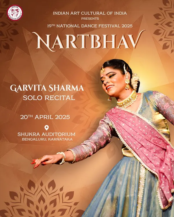 This is the poster for my solo recital at the Nartbhav Festival in Bengaluru. Preparing for a solo performance is a journey of deep introspection and sadhana, and I feel truly blessed for every opportunity to share my art.