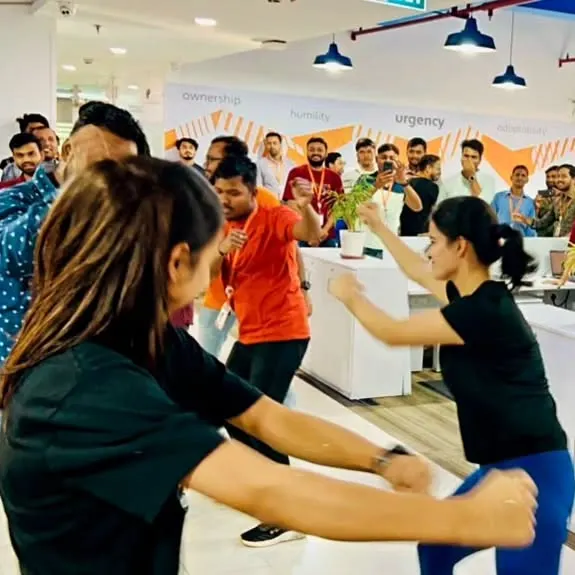 This is the moment when work stress melts away and the fun begins. I love creating a space where colleagues can let loose and connect through a shared, high-energy dance fitness experience.
