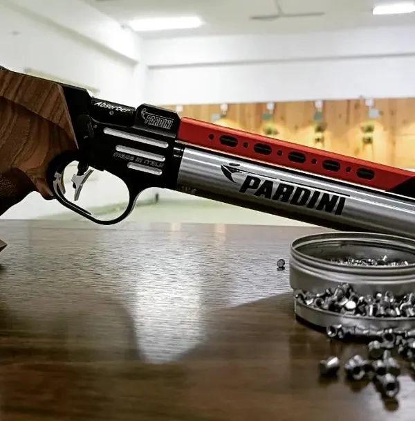 This Pardini K12 air pistol is a work of art. Having top-tier equipment like this at the academy means you get a truly professional shooting experience.