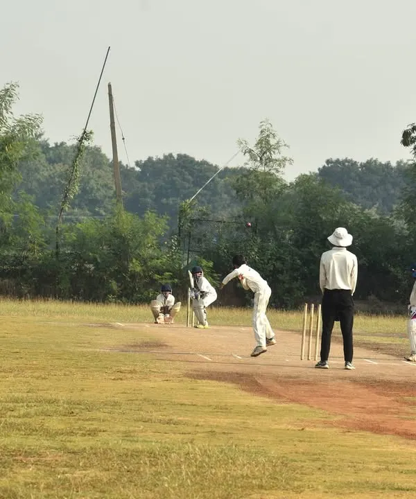 A fast bowler in action during Day 2 of our tour of Hyderabad. These matches provide crucial experience against different opponents and in unfamiliar conditions.