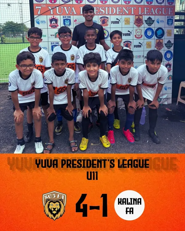 A dominant 4-1 victory for our Under 11 team in the Yuva President's League. A fantastic performance from our young champions.