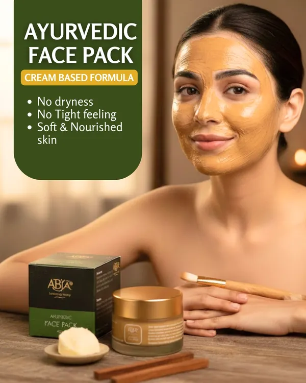My Ayurvedic Face Pack has a unique cream-based formula. This means you get all the benefits of a traditional pack without any dryness or tight feeling, just soft, nourished skin.