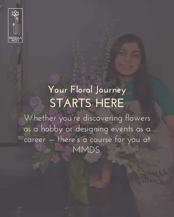 Your floral journey starts here. Whether you're discovering flowers as a hobby or aiming to design events as a career, there’s a course for you at my school.