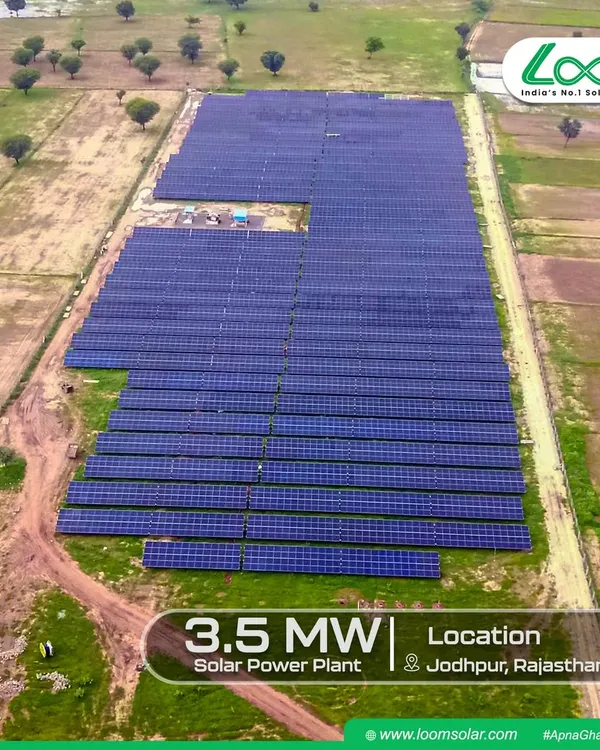 This is a look at our 3.5 MW ground-mounted solar power plant in Jodhpur, Rajasthan. We specialize in executing large-scale utility projects like this one, which provides clean and reliable energy for industrial operations and moves India closer to a sustainable future.
