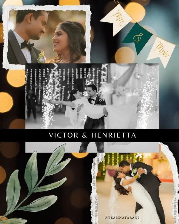 A collage celebrating Victor and Henrietta's beautiful first dance. We worked with them to create a routine filled with romantic lifts and spins that perfectly captured their love story, making their reception unforgettable.
