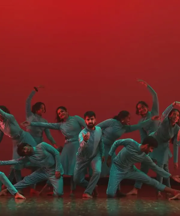 Our contemporary dance troupe in a moment of synchronized power during our annual SparkLights showcase. This performance highlights the collaborative spirit and expressive storytelling we foster in our classes.