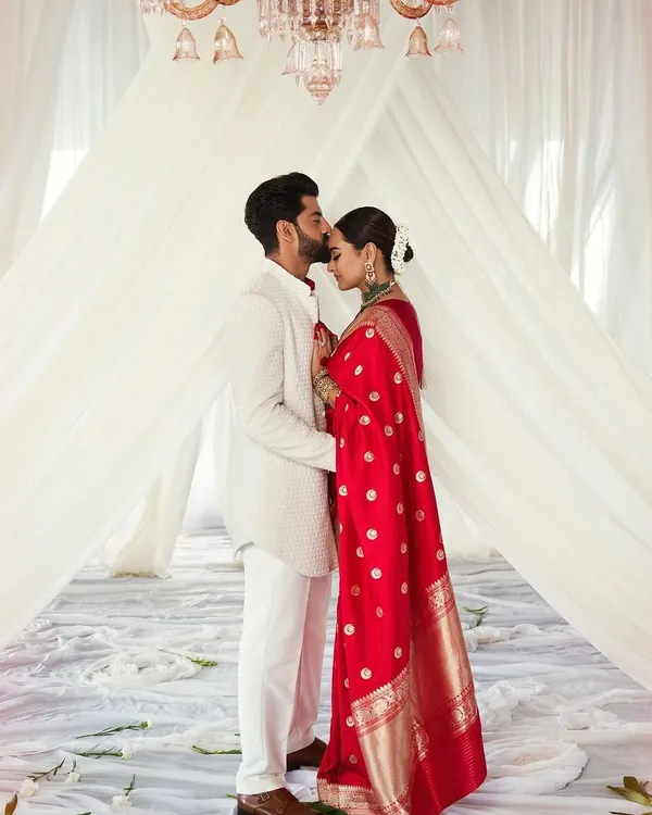 It was an honor to be a part of Sonakshi Sinha and Zaheer Iqbal's magical union. For their ceremony, we created this dreamy, ethereal space with flowing white drapes and a floor of scattered petals, reflecting the pure love and joy of their special day.