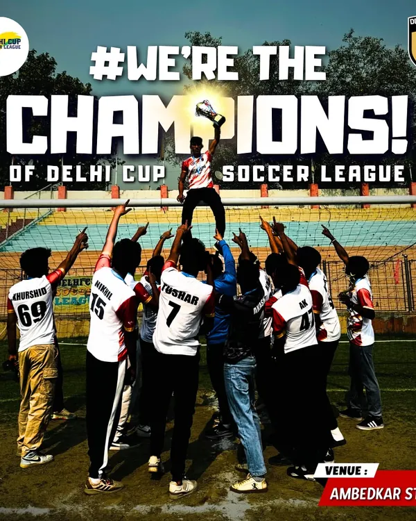 This is what we play for. The moment you’re lifted up by your teammates, champions of Delhi, at the iconic Ambedkar Stadium. We don’t just train players; we build champions who know the feeling of reaching the top together.