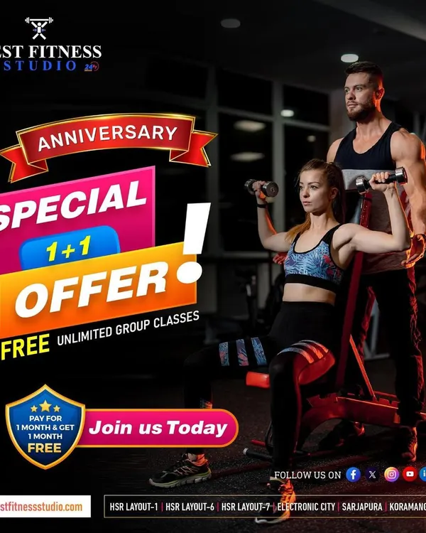 To celebrate our anniversary, we are running a special 1+1 offer. Pay for one month and get the next month completely free, including unlimited access to all our group classes. Join us today!