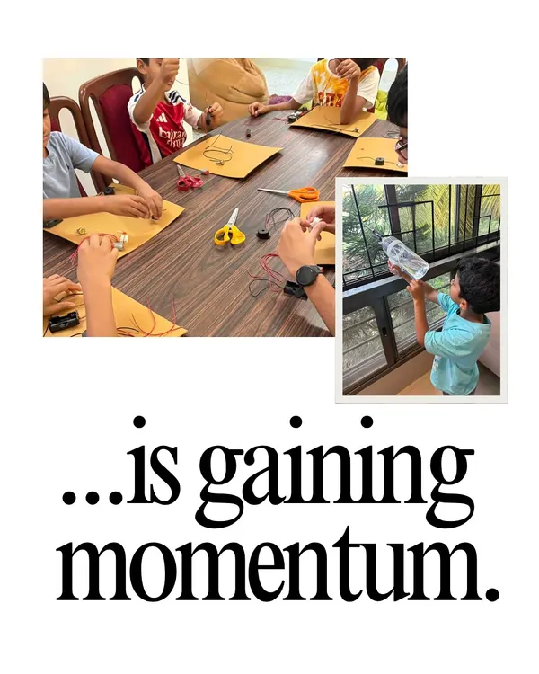 This is what momentum looks like. From a small group of kids learning about circuits to a young boy testing his water rocket, our community of makers is growing every day.