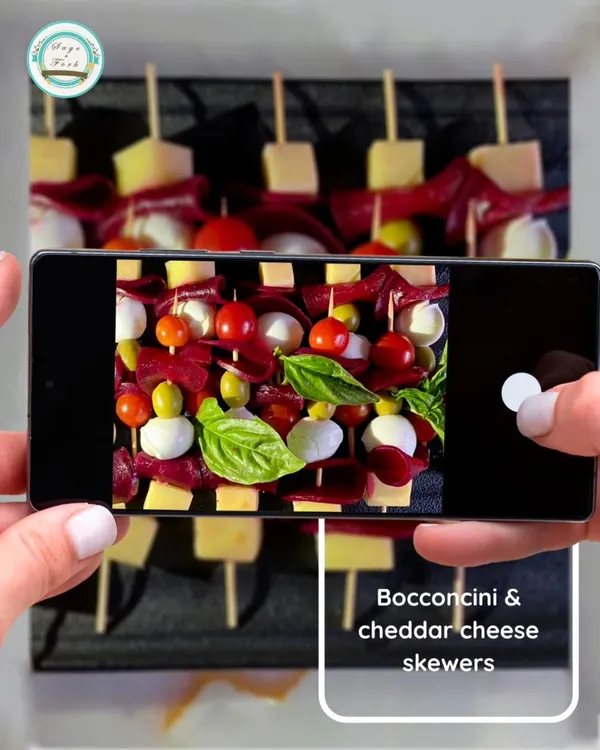 Fresh, fun, and full of flavor. Our Bocconcini & Cheddar Cheese Skewers with cherry tomatoes and basil are the perfect bite-sized treat for your next event.