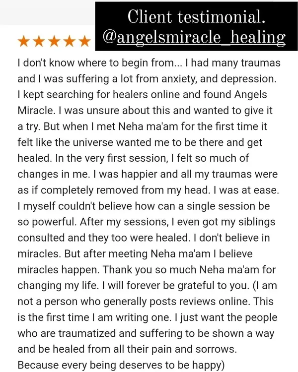 This client's words fill my heart. They came to me feeling lost with anxiety and depression and found that even one session could bring about powerful changes, removing trauma and restoring happiness.