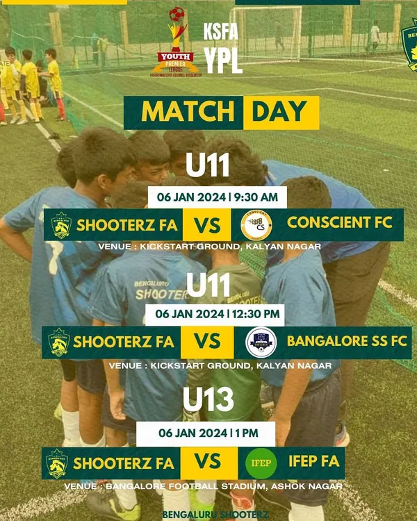 It's match day in the KSFA Youth Premier League. Our U-11 and U-13 teams are ready for back-to-back clashes, a true test of their endurance and skill.
