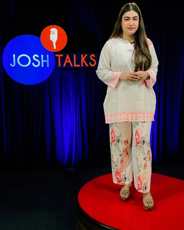 On the set of Josh Talks, where I was invited to speak on the critical issue of women's safety. The talk will be streaming soon.