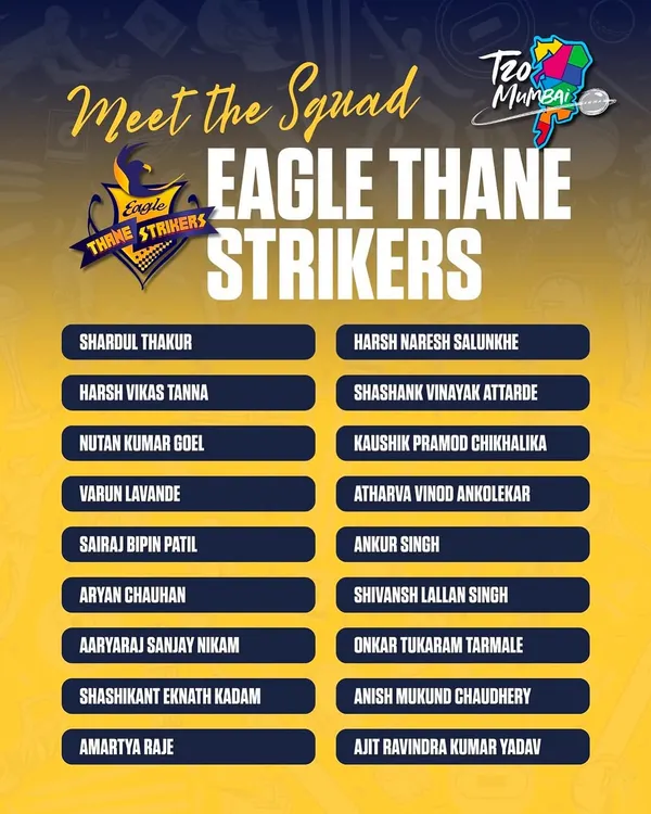 The official squad list for the Eagle Thane Strikers, featuring our academy's own Shivansh Singh. Seeing our players alongside established names is a testament to the effectiveness of our training program.