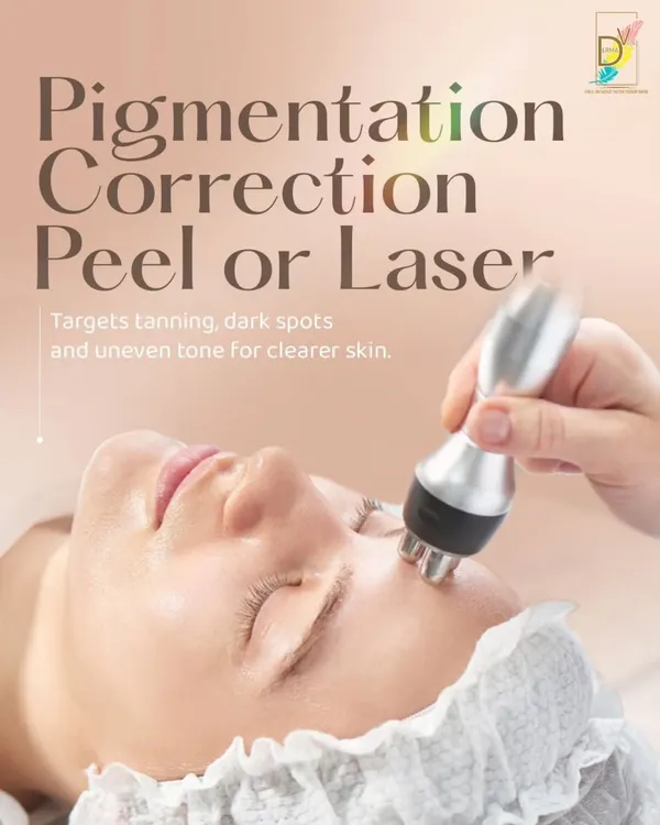 For pigmentation correction, the choice between a peel or a laser depends on the depth and type of pigmentation. Both are excellent options for targeting tanning, dark spots, and uneven tone to reveal clearer skin. I determine the best course of action after a thorough consultation.