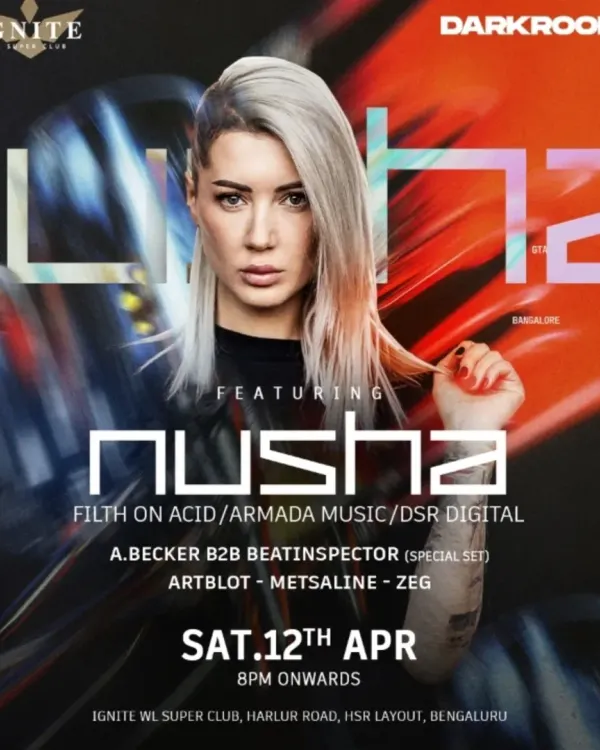 The flyer for Darkroom Festival at WL Super Club. I was part of a massive lineup featuring international headliner Nusha for a night of pure techno.