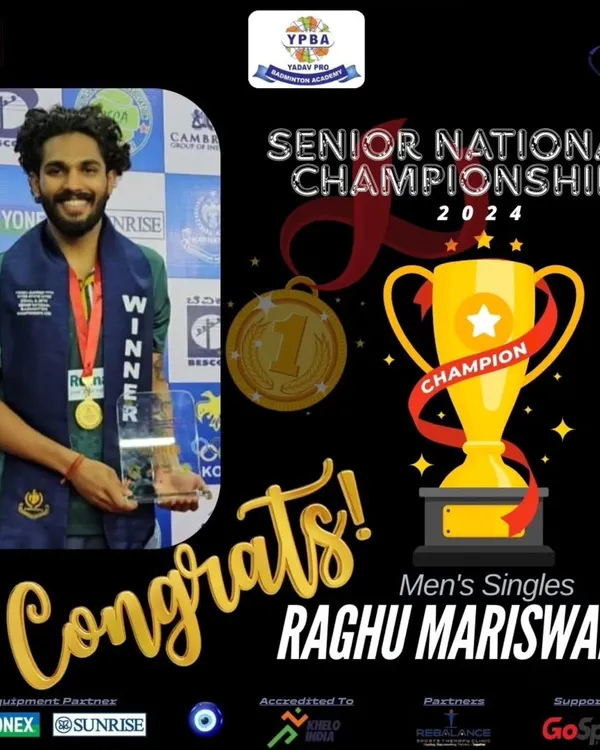 This is what we train for. I am incredibly proud to see my trainee, Raghu Mariswamy, crowned Men's Singles National Champion. This win is a result of relentless dedication and trusting the process.