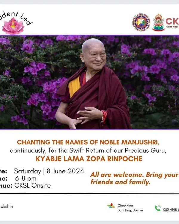 An invitation to two special student led programs: Chanting the Names of Noble Manjushri and Prostrations to the 35 Buddhas. These are wonderful opportunities to connect with the community.