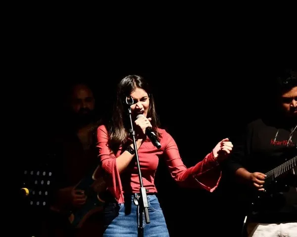 This is my happy place, on stage with my band, completely lost in the music. I love bringing this energy to every live Bollywood music performance.