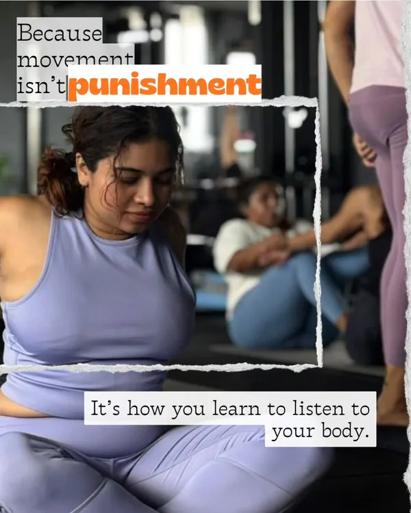 Movement isn't punishment. It's how you learn to listen to your body. I don't guarantee weight loss in my classes because we work on something deeper: building a strong, resilient body that supports you through life.