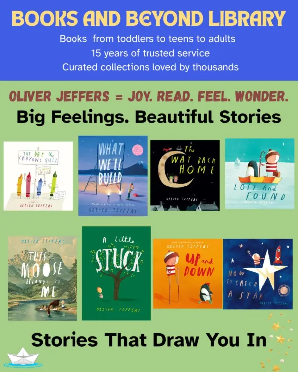 Explore the wonder, whimsy, and warmth of Oliver Jeffers' books. From "Lost and Found" to "How to Catch a Star," these beautifully illustrated stories are journeys into kindness, curiosity, and connection, perfect for readers aged 3 to 8.