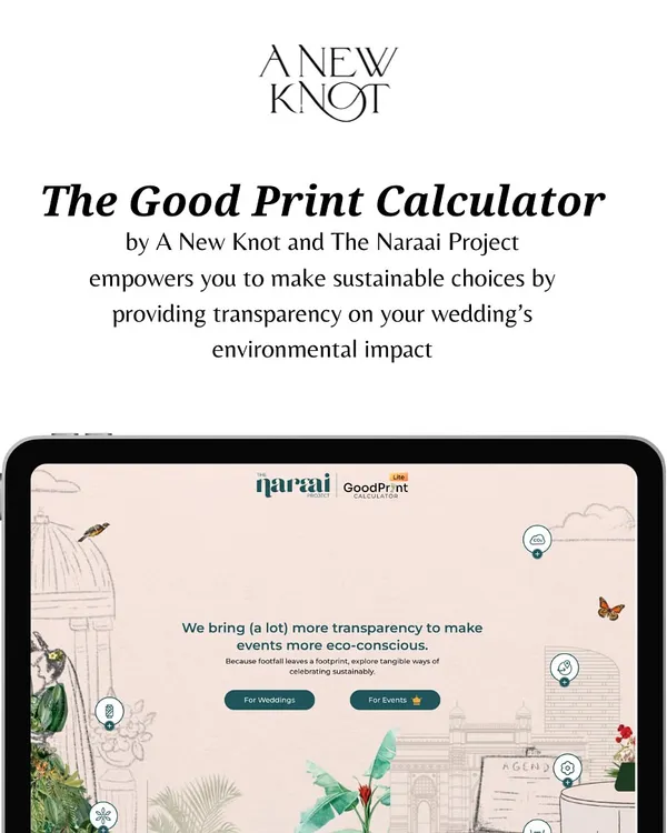 Introducing The GoodPrint Calculator, a tool we developed to empower you to make sustainable choices by providing transparency on your wedding's environmental impact.