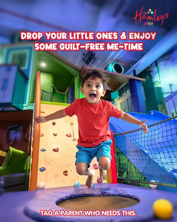 This is the ultimate parenting win! You get to enjoy some guilt-free me-time while your little one jumps for joy on our safe, indoor trampolines. It’s pure, energetic fun they'll be talking about for days.