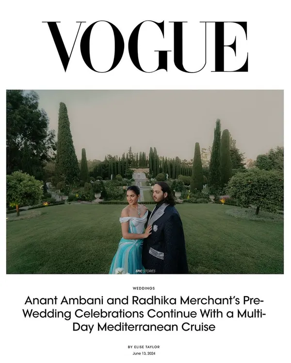 We were thrilled to be the masterminds behind the guest management for the Ambani-Merchant Mediterranean cruise, a celebration featured in Vogue USA. It's an honor to have our work recognized on a global stage.