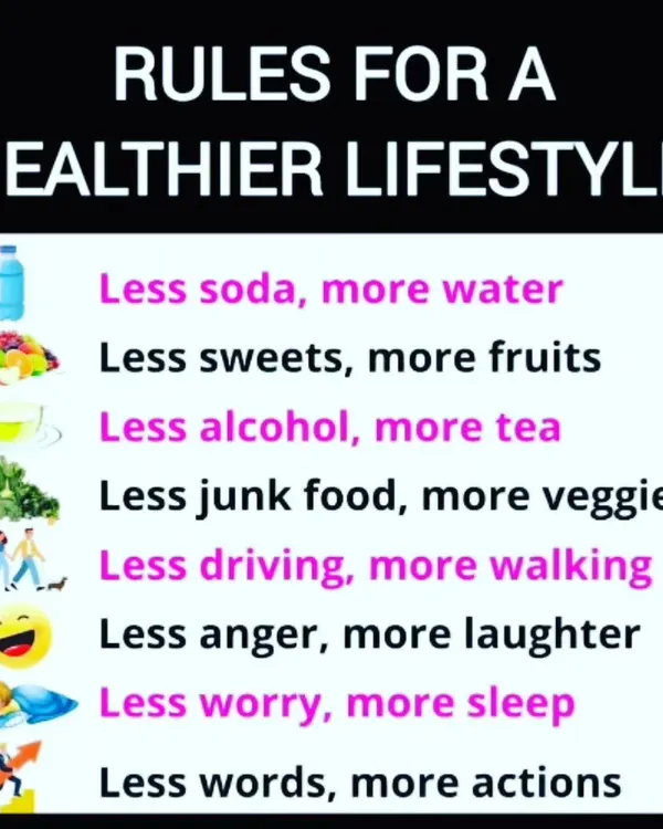 Here are some simple rules for a healthier lifestyle. Swapping soda for water or choosing to walk more are small changes that add up to make a big difference in your overall wellbeing.