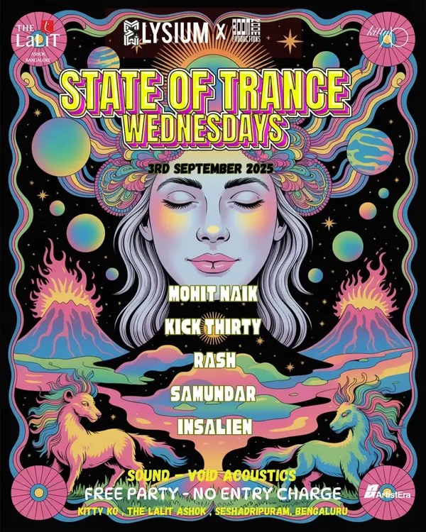 The poster for 'State of Trance Wednesdays' at Kitty Ko, Bangalore. This was a great midweek party with some of the best local talent and a top-notch sound system.