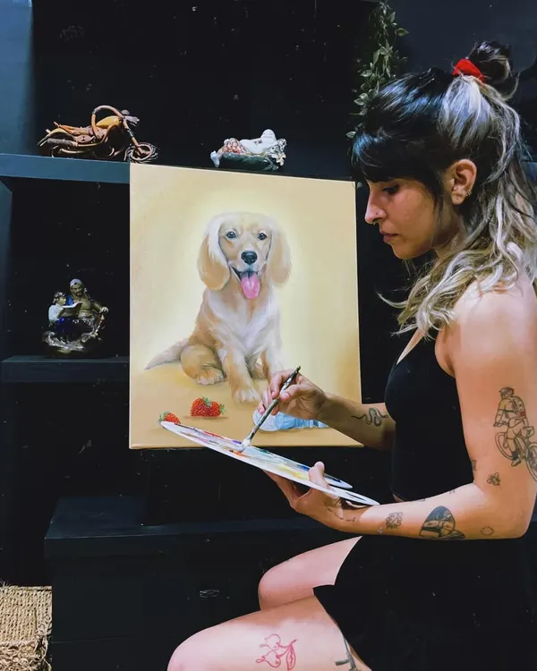 It was such an honor to paint this memorial portrait of Cleo, a beautiful angel pup. Creating these oil paintings helps families remember their loved ones, and it warms my heart to be a part of that.