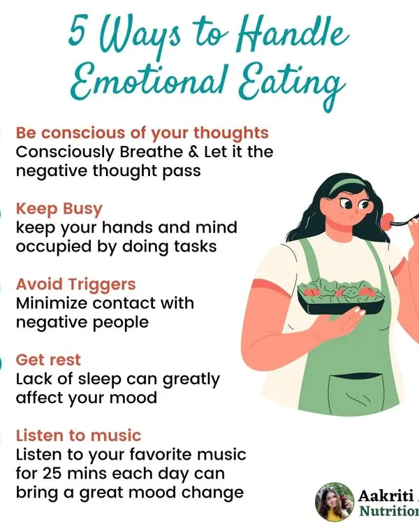 Emotional eating is using food to fill an emotional need, not your stomach. Here are five ways to handle it, from being conscious of your thoughts to keeping busy. Learning these strategies is a key step toward food freedom.