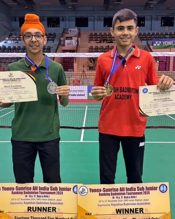A proud moment with both the winner and runner-up from the All India Sub Junior National Ranking tournament in Jaipur. Our training methodology prepares multiple players to reach the highest levels of competition.