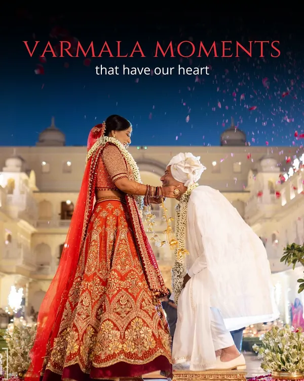 A collection of our most cherished varmala moments. Each one is a story of promises, petals, and priceless smiles, framed by a backdrop that is as unique as the couple themselves.