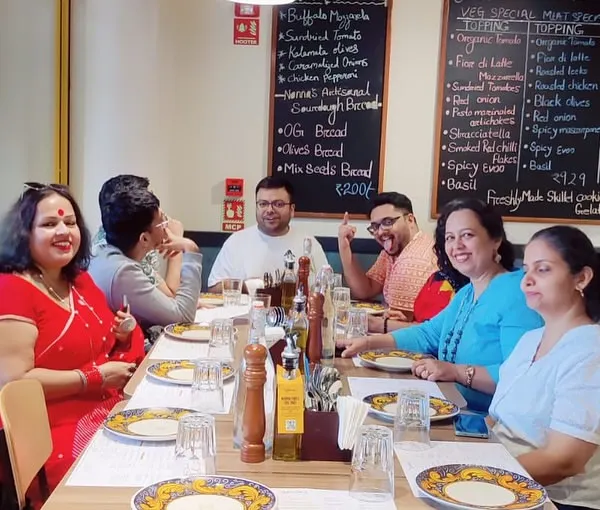 Celebrating the conclusion of our workshop with a meal together. These moments of connection outside the classroom are where the BWW community truly comes to life.