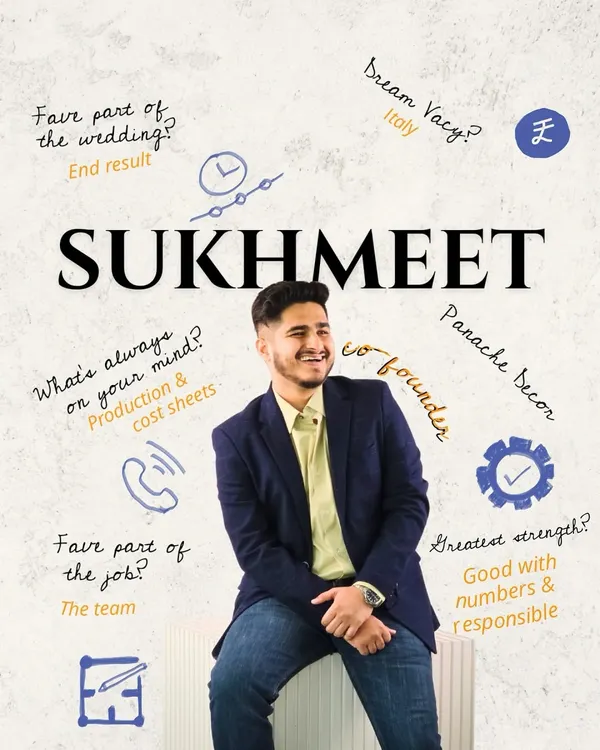 Meet Sukhmeet, my co-founder and the visionary behind our boldest ideas. With a background in luxury retail and a passion for creating unique experiences, he is the one who pushes our creative boundaries and ensures every event has that jaw-dropping factor.
