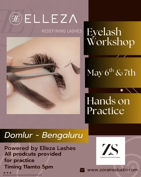 Announcing our next Basic to Advance Lash Extension Workshop in Bengaluru, powered by Elleza Lashes. All products are provided for hands-on practice.