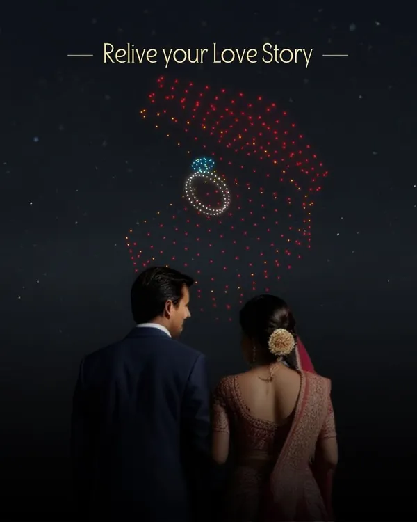 Relive your love story under the stars. We can animate key moments of your journey together, from the first date to the proposal, creating a deeply personal and moving narrative for you and your guests.